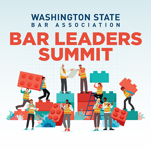 Bar Leaders Summit graphic of people bulding with Legos