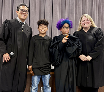 Two judges and two students