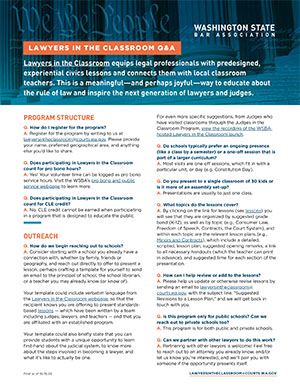 Lawyers in the Classroom FAQ