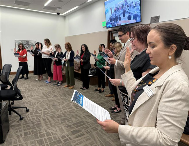 Legal professionals retaking the Oath of Attorney at the King County Family Justice Center on Law Day, May 1, 2025