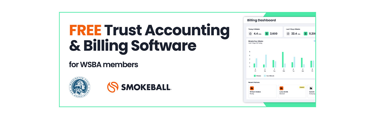 Smokeball Bill Free Trust Accounting and Billing Software banner