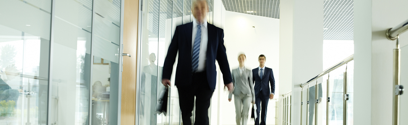 Attorneys walking in a hallway