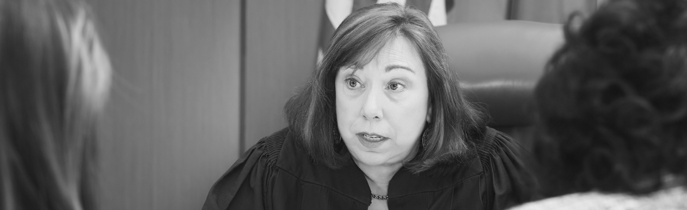 A judget in a court hearing