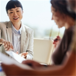 Female attorneys in conversation