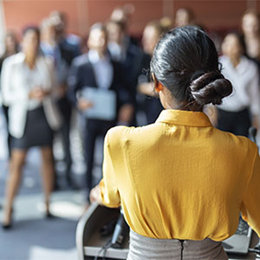 Woman delivering a speech