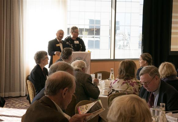 WSBAPresidentRajeevMajumdarandChiefJusticeMaryFairhurstatthe50-YearMemberTributeLuncheon