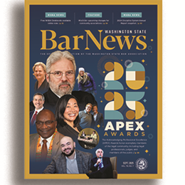 Cover of July 2025 Bar News: "Going Viral"