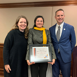 Ana Cecilia “Ceci” Lopez with WSBA Executive Director Terra Nevitt and WSBA President-Elect Hunter Abell.