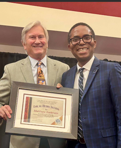 Local Hero Andersen Local Here C. βMattβ Andersen with WSBA President Francis Adewale